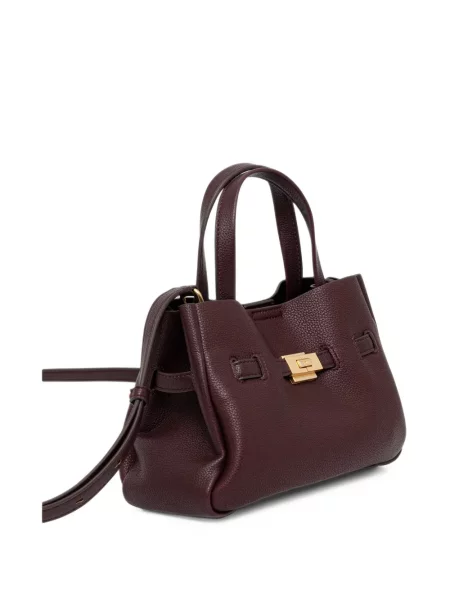 Bőr shopper táska Dkny autogrammal piros