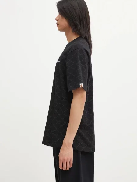 A Bathing Ape t-shirt College Monogram Logo wzorzysty czarny