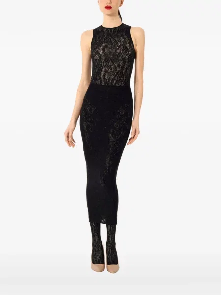 Body Wolford cu model floral negru