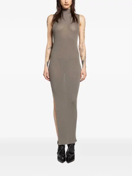 Rochie maxi Rick Owens de lână maro