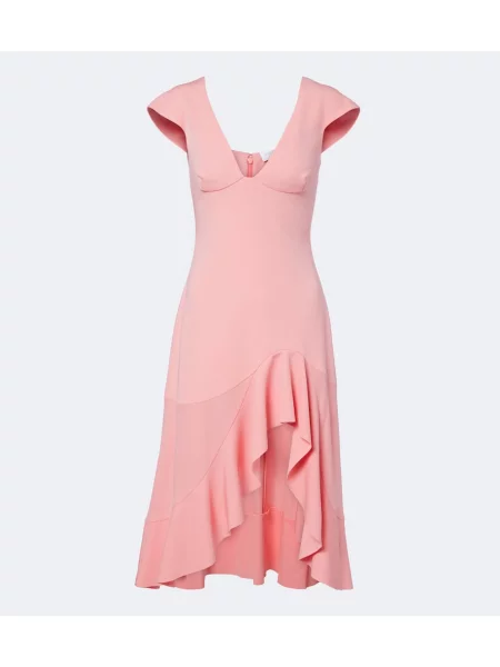 Rochie midi Stella Mccartney cu volane roz