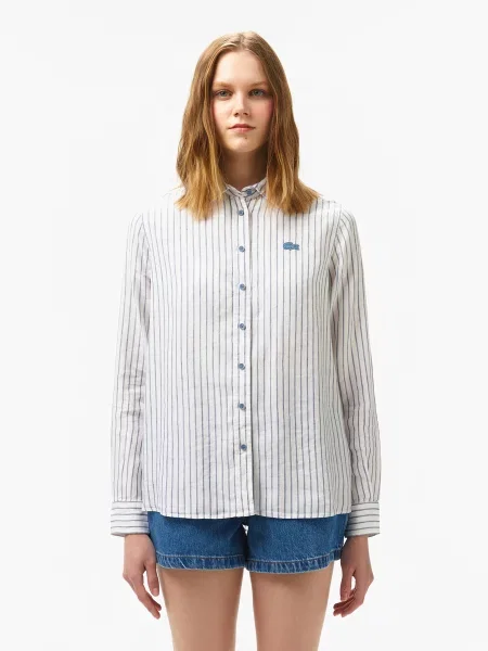 Лляна Сорочка Lacoste білий