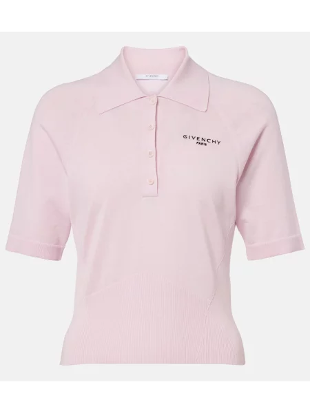 Tricou polo Givenchy de mătase roz