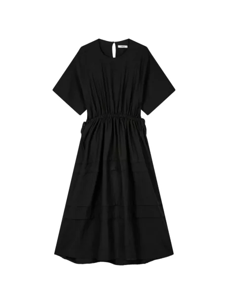 Rochie midi Tomboy până la genunchi în linie A de costum negru