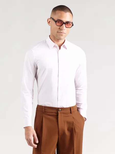Calvin Klein Cămașă roz pastel alb
