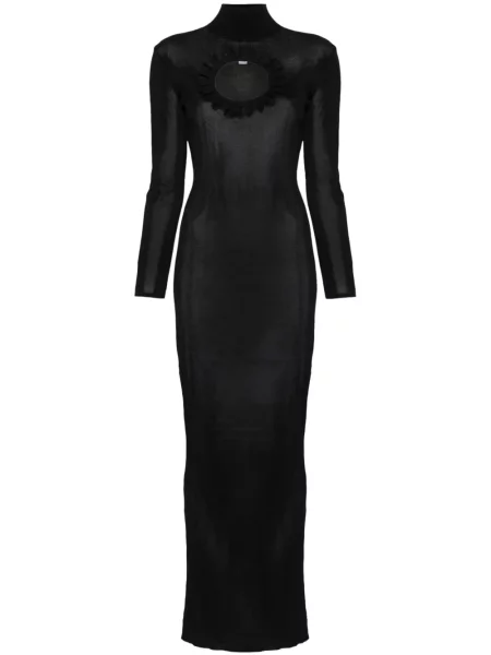 Dzianinowa maksi sukienka maxi Self-portrait garniturowa czarna