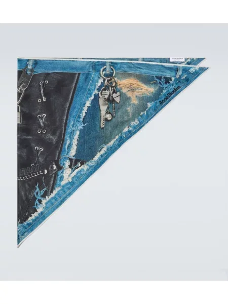 Fular Acne Studios de mătase albastru