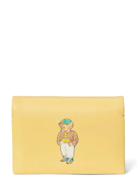 Кожен портфейл Polo Ralph Lauren жълто