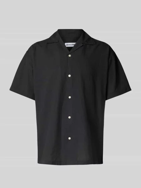 Koszula casualowa o kroju regular fit z kołnierzykiem typu resort model ‘BREEZE’ Jack & Jones czarna