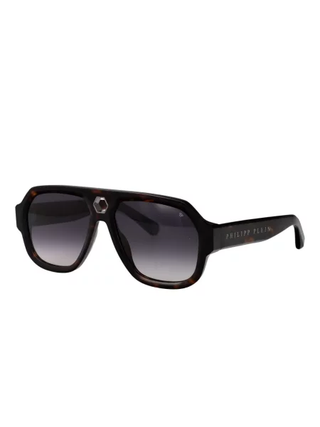 Ochelari de soare Philipp Plein Eyewear cu imprimeu geometric maro