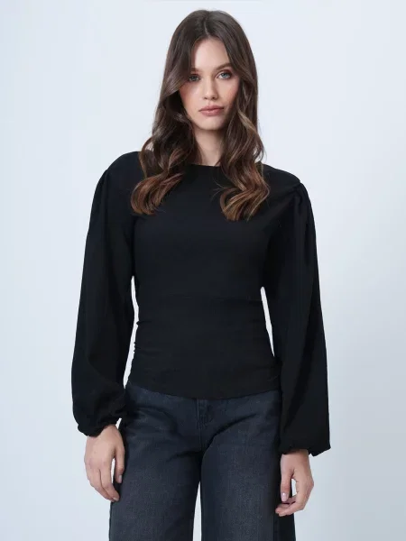 Trend Alaçatı Stili Bluză negru