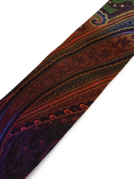Fular Etro cu imagine cu model paisley verde