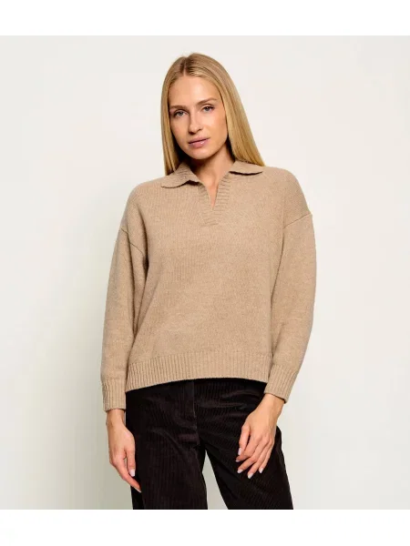 Weekend Max Mara női gyapjú pulóver WKDAGRE bézs