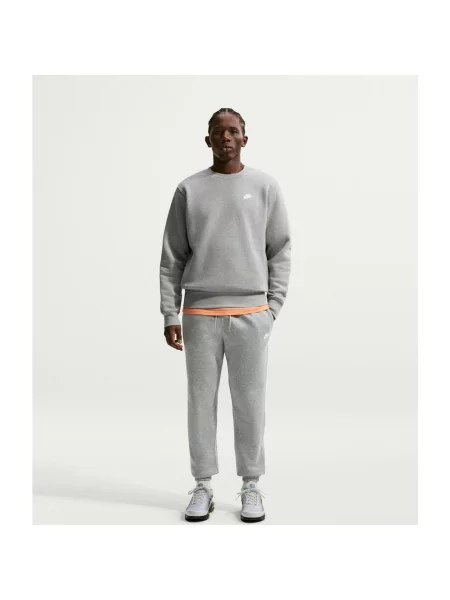 Długie spodnie Nike Club Fleece Cuffed jasnoszary S szare