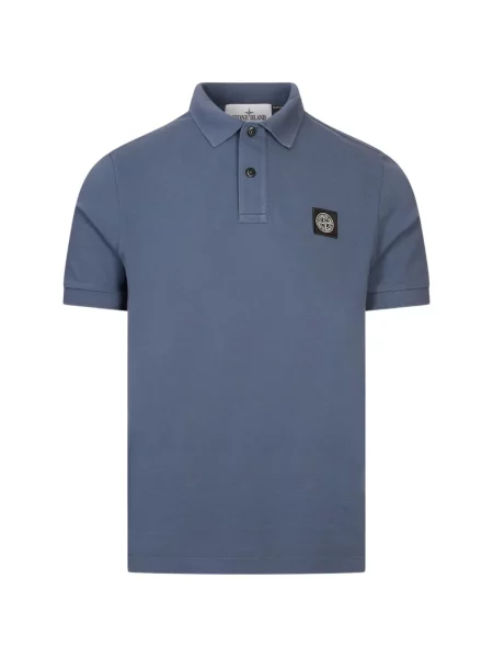 Tricou polo Stone Island cu strasuri albastru