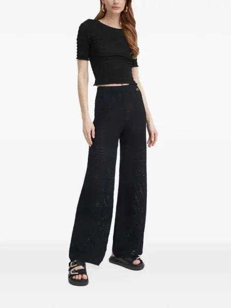 Top Michael Michael Kors cu autograf cu model leopard de lână negru