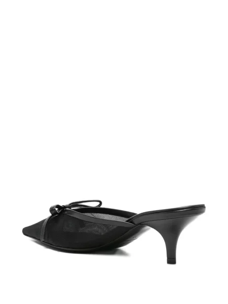Papuci tip mules Miu Miu cu funde negru