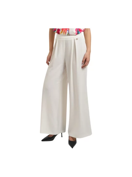 Spodnie Yes Zee z wysoką talią białe