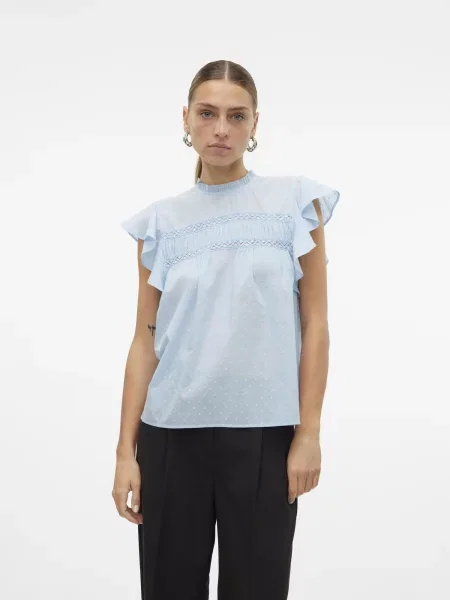 VERO MODA Bluză VMTrine deschis albastru