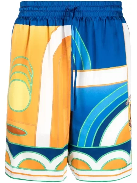 Pantaloni scurți Casablanca de mătase albastru