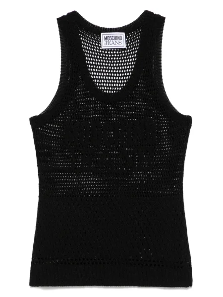 Dzianinowy top Moschino Jeans czarny