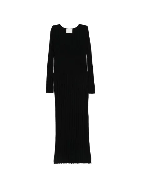 Lung rochie maxi Lisa Yang tricotate negru