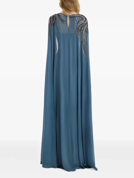 Rochie maxi Gemy Maalouf cu mărgele albastru