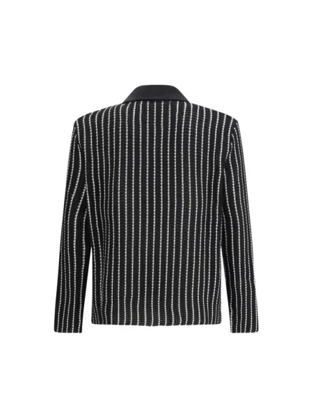 Dzianinowy sweter Jil Sander w paski z paskiem czarny