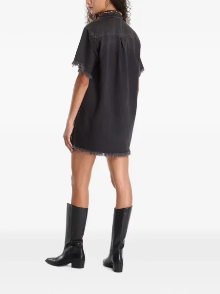 Gulerat rochie tip cămașă Allsaints negru