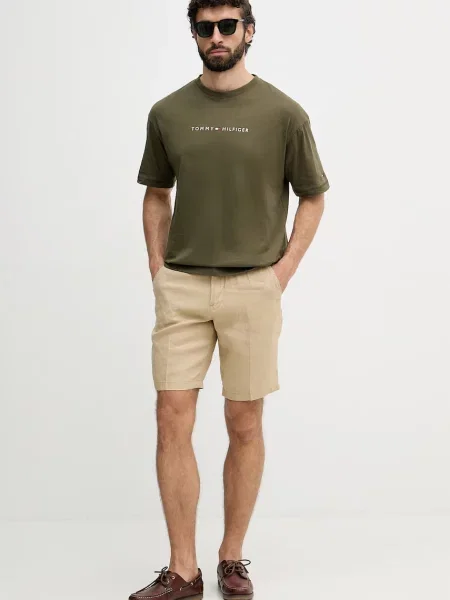 TOMMY HILFIGER Majica mornarsko plava / tamno zelena / krvavo crvena bijela