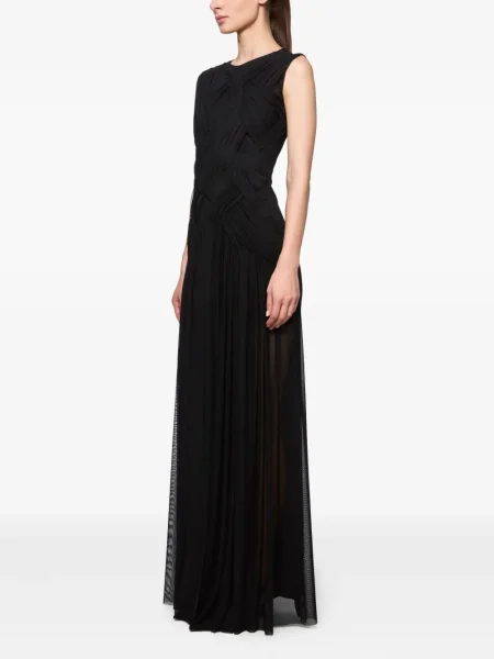 Rochie maxi Atu Body Couture plisată de costum negru