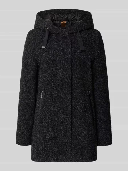 Krótki płaszcz krój regular fit z dodatkiem wełny i ukrytym zamkiem błyskawicznym Gil Bret czarny