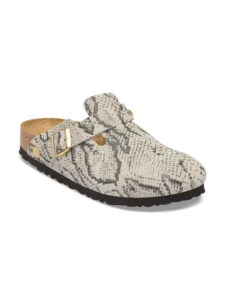 Birkenstock Mules încălțăminte Boston Rivet Logo | piele întoarsă | narrow fit gri