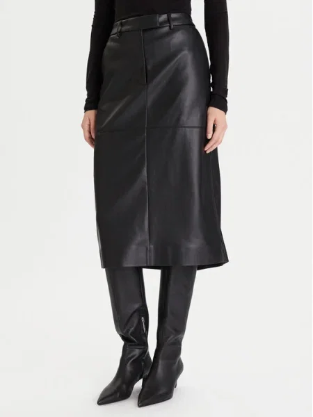 Calvin Klein Fustă din imitație de piele negru