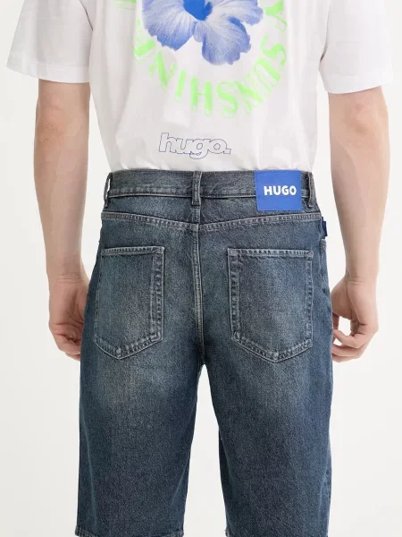 HUGO Farmer rövidnadrág Skate Sötétkék Straight Fit kék