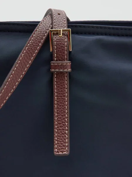 Torba shopper z klamrami Kobieta uniwersalny MANGO granatowy