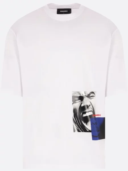 Tricou Dsquared2 cu imagine alb