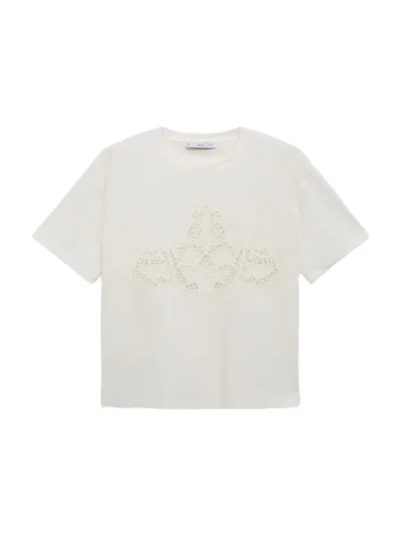 MANGO Tricou HEN' alb