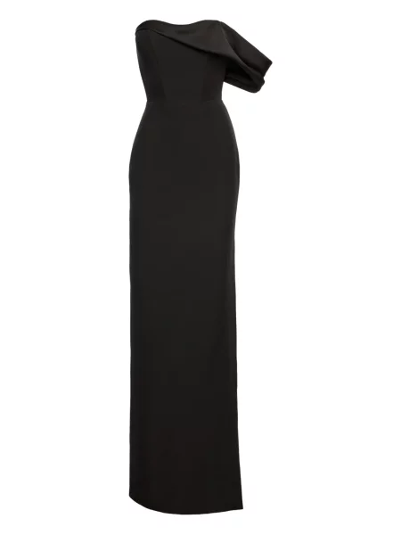 Rochie maxi V:pm Atelier drapată cu un umăr gol de costum negru
