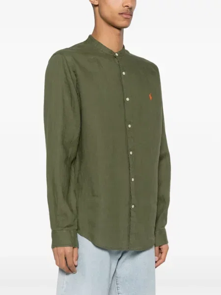 Lanena polo majica Polo Ralph Lauren zelena