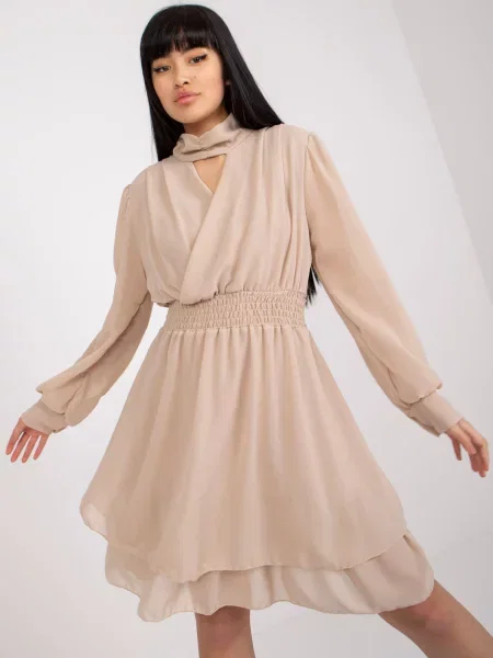 Rochie de cocktail Fashionhunters de costum bej