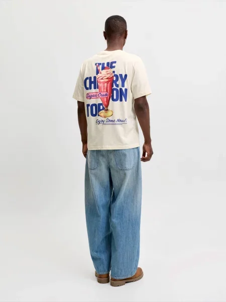 JACK & JONES Tričko JORRANDOM tmavomodrá / rosé / krvavo červená / ako vlna biela