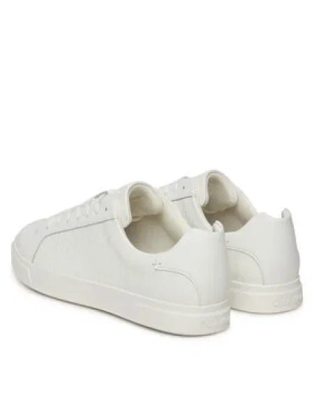 Calvin Klein Sneakersy Low Pro Cups Lace Up Lth Aop biela