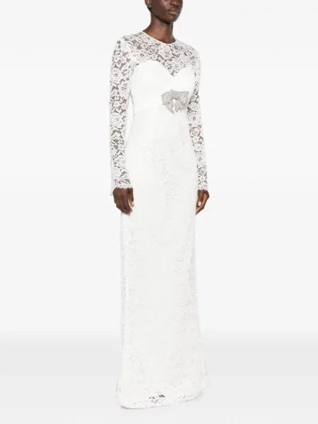 Rochie Silk Love & Lace cu funde de mătase alb