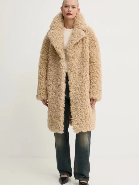 Stand Studio płaszcz Camille Cocoon Coat przejściowy oversize beżowy