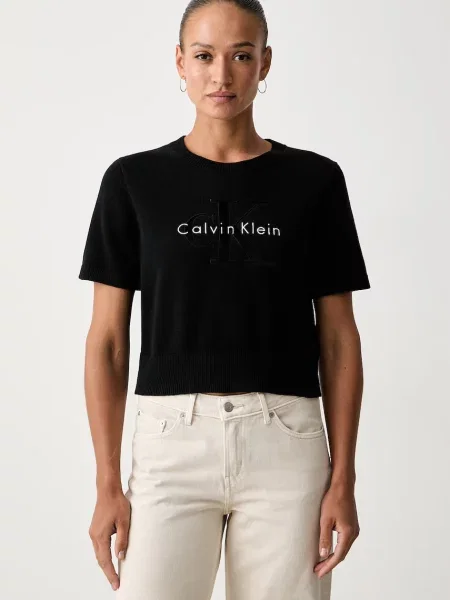 Calvin Klein Jeans tricou tricotat pentru femei din negru