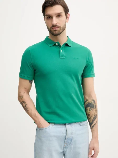 Pepe Jeans polo majica za muškarce od pamuka NEW OLIVER GD zelena