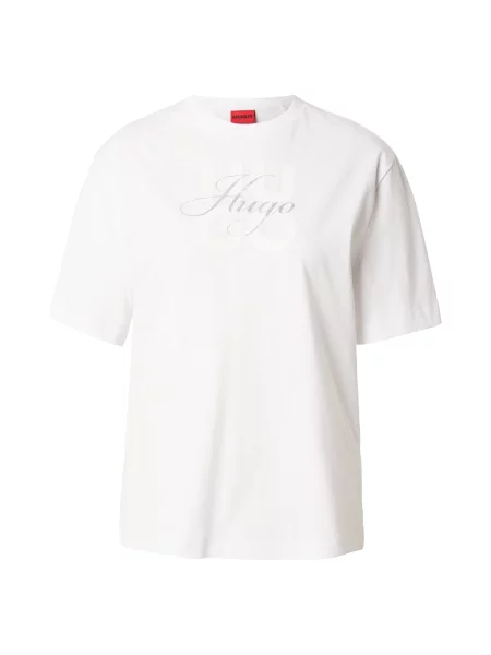 HUGO Tricou argintiu alb