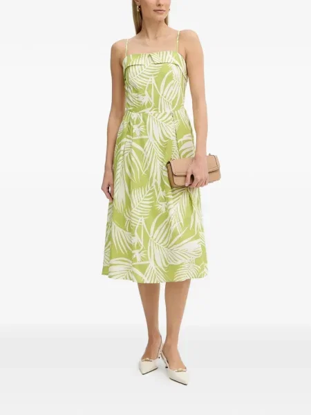 Rochie midi Fracomina cu model floral cu imagine până la genunchi verde