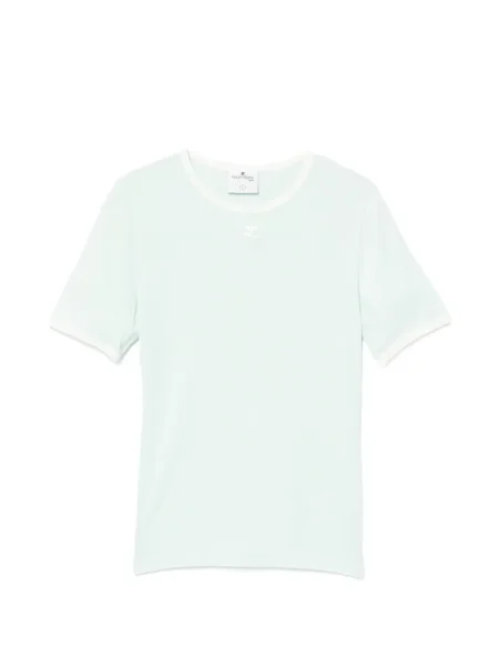 Tricou Courreges cu decolteu în U verde